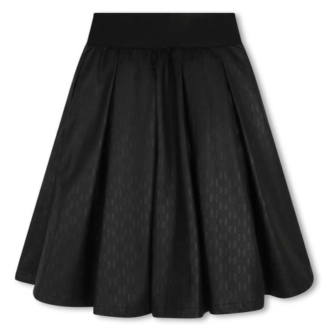 Dětská bavlněná sukně Karl Lagerfeld černá barva, mini