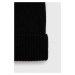 Čepice z vlněné směsi Sisley černá barva, z tenké pleteniny