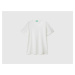 Benetton, White T-shirt In Slub Cotton