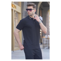 Madmext Black Polo Neck Men's T-Shirt 6113