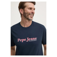 Tričko Pepe Jeans SOMERS TEE tmavomodrá barva, s potiskem, PM509649