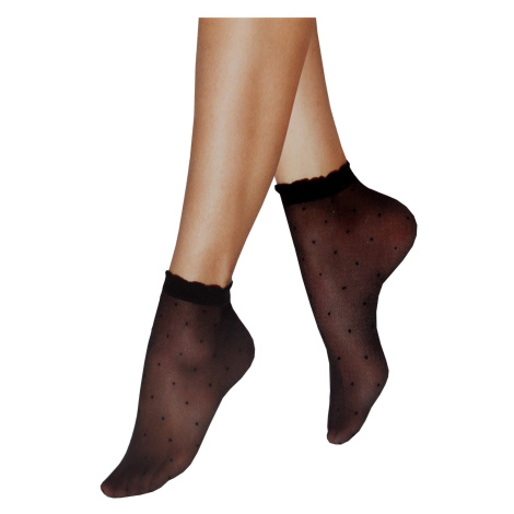 Dámské silonkové ponožky malé puntíky černá Tess