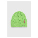 Čepice Roxy x Rowley zelená barva, z husté pleteniny