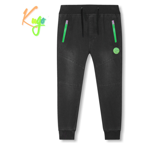 Chlapecké riflové kalhoty/ tepláky, zateplené - KUGO CK0921, černá Barva: Černá