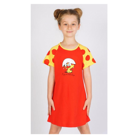 Dětská noční košile Vienetta Secret Malé kuře | červená