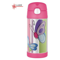 Thermos Funtainer dětská termoska s brčkem 355 ml - motýl