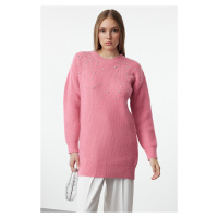 Trendyol Light Pink Soft Texture Stone Knitted Sweater