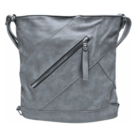 Velký středně šedý kabelko-batoh s kapsou Tapple