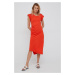 Šaty Lauren Ralph Lauren oranžová barva, midi