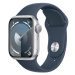Apple Watch Series 9 41mm Stříbrný hliník s bouřkově modrým sportovním řemínkem -M/L