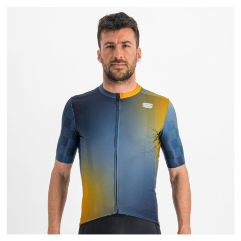 SPORTFUL Cyklistický dres s krátkým rukávem - ROCKET - modrá/žlutá