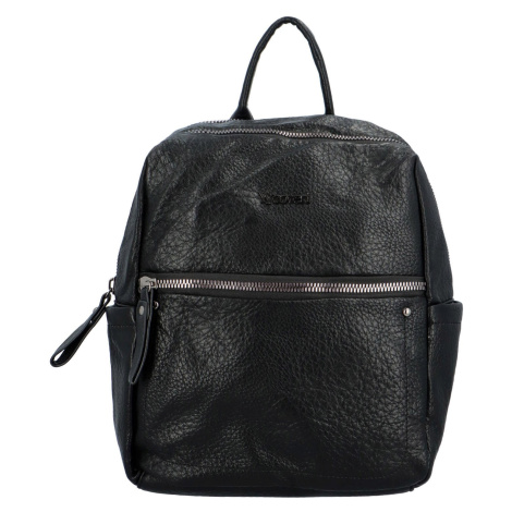 Prostorný dámský koženkový batoh Knut, černá Coveri