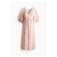 H & M - MAMA Krepové šaty's vázacím páskem - růžová