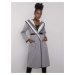 Ladies' gray melange coat with a hood