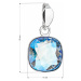 Stříbrný přívěsek s krystalem Swarovski modrý čtverec 34224.3 light sapphire shimmer