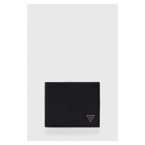 Kožená peněženka Guess černá barva, SMCSLE LEA20