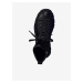 Černé kožené kotníkové zimní boty na podpatku Tamaris