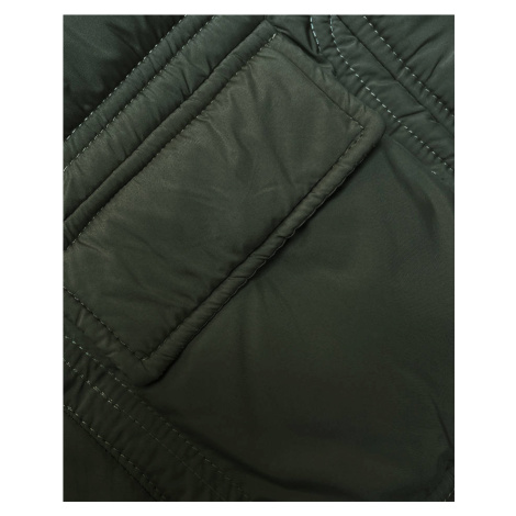 Péřová dámská vesta v khaki barvě (B8153-11) S'WEST