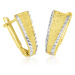 GEMMAX Jewelry Zlaté náušnice zdobené gravírováním GLECN-32421