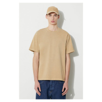 Bavlněné tričko Carhartt WIP S/S Taos T-Shirt béžová barva, I032847.1YAGD