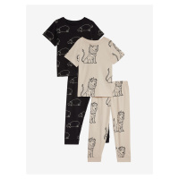 Sada dvou dětských pyžam s motivem zvířátek v béžové a černé barvě Marks & Spencer