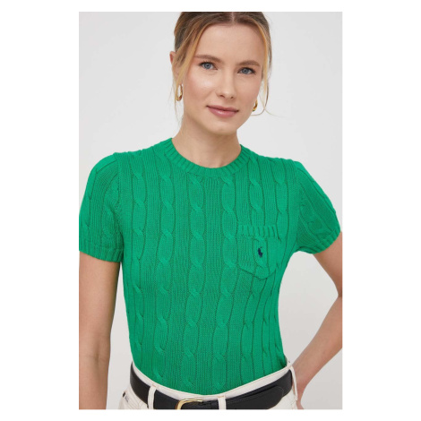 Bavlněný svetr Polo Ralph Lauren zelená barva, 211895379