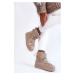 Dámské módní šněrovací boty do sněhu béžové Carrios