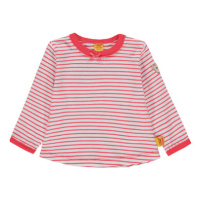 Steiff Girls Košile s dlouhým rukávem, pruhovaná červená