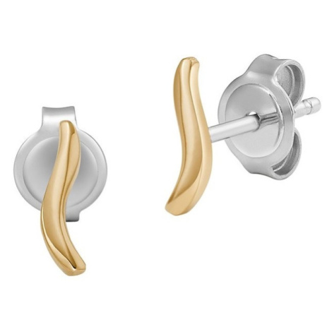 Skagen Minimalistické pozlacené náušnice Wave SKJ1782710