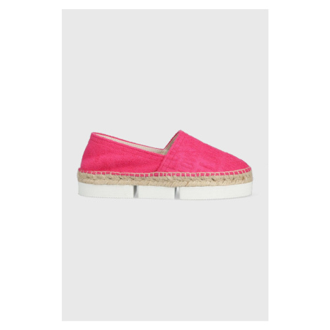 Espadrilky Love Moschino Scarpad Espam 35 růžová barva, na platformě, JA10313G1G