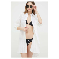 Lněná plážová košile Polo Ralph Lauren bílá barva, 21264377