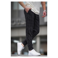 Madmext Checked Black Jogger