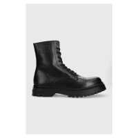 Kožené boty Tommy Jeans TJM CASUAL BOOT pánské, černá barva, EM0EM01244