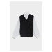 Svetr karl lagerfeld knit vest w/ poplin shirt černá