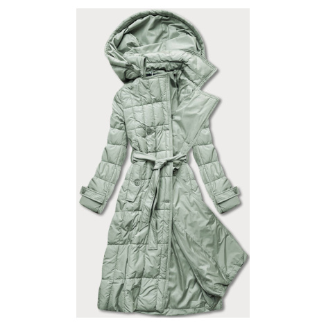 Klasický dámský prošívaný kabát v pistáciové barvě (AG2-J83) Ann Gissy