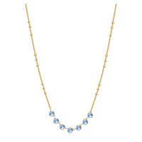 Brosway Půvabný pozlacený náhrdelník s modrými krystaly Symphonia BYM137