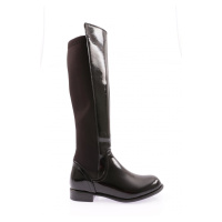 DGN 501 Women's Back Stretch Zip Up Knee High Flats Boots.