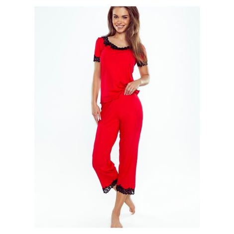 Pyjamas Eldar First Lady Aster Plus kr/r 2XL-3XL red-black 033