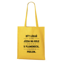 DOBRÝ TRIKO Bavlněná taška s potiskem Být lékař Barva: Žlutá