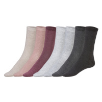 Esmara Loungewear Dámské ponožky s BIO bavlnou, 7 párů (šedá/růžová/červená)