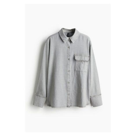 H & M - Košile z lněné směsi - šedá H&M