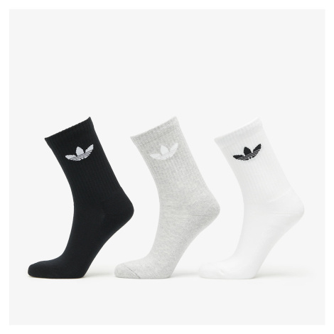 adidas Trefoil Cushion Crew Sock 3-Pack White/ Medium Grey Heather/ Black