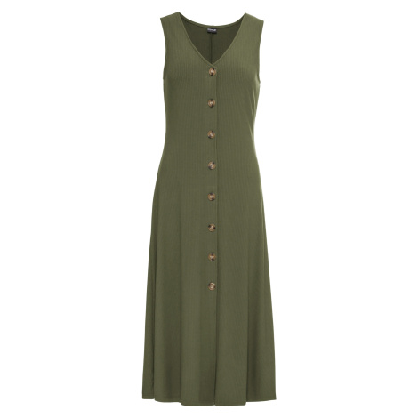 Bonprix BODYFLIRT šaty s knoflíkovou légou Barva: Zelená, Mezinárodní