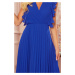 Elegantní modré šaty BRENDA s plisovanou sukní Modrá