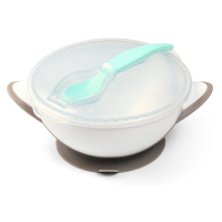 BabyOno Be Active Suction Bowl with Spoon jídelní sada pro děti Grey 6 m+ 2 ks