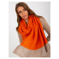 Oranžová a béžová dvoubarevná pletená šála