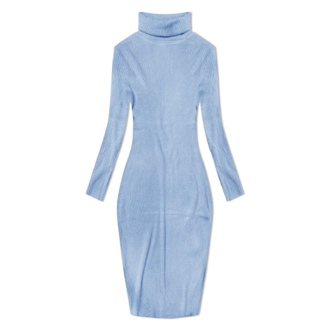 Světle modré tužkové šaty s rolákem (MM98015) New Collection