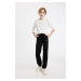 DEFACTO Boy's Waist Tie Elastic Leg Pocket Black Jogger Gabardine Trousers