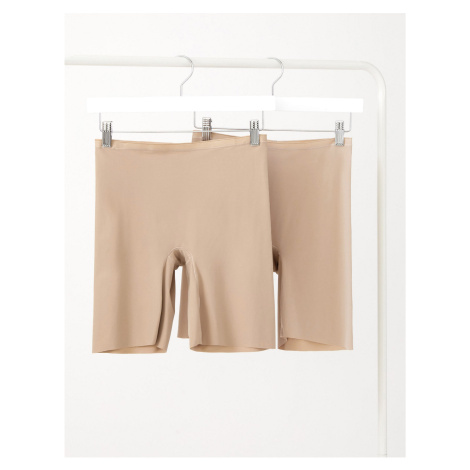 Sada dvou dámských stahujících nohavičkových kalhotek v béžové barvě Marks & Spencer