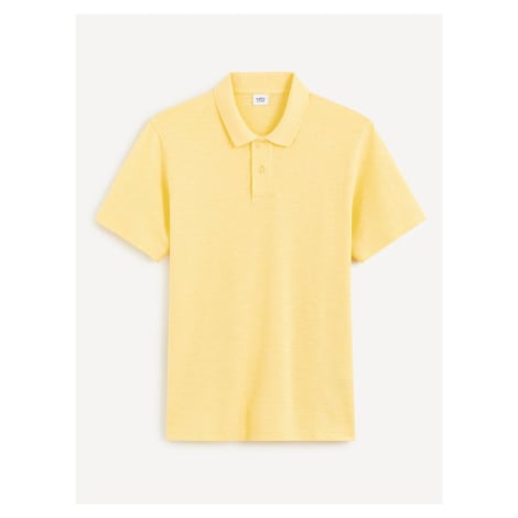 Žluté pánské basic polo tričko Celio Cesunny